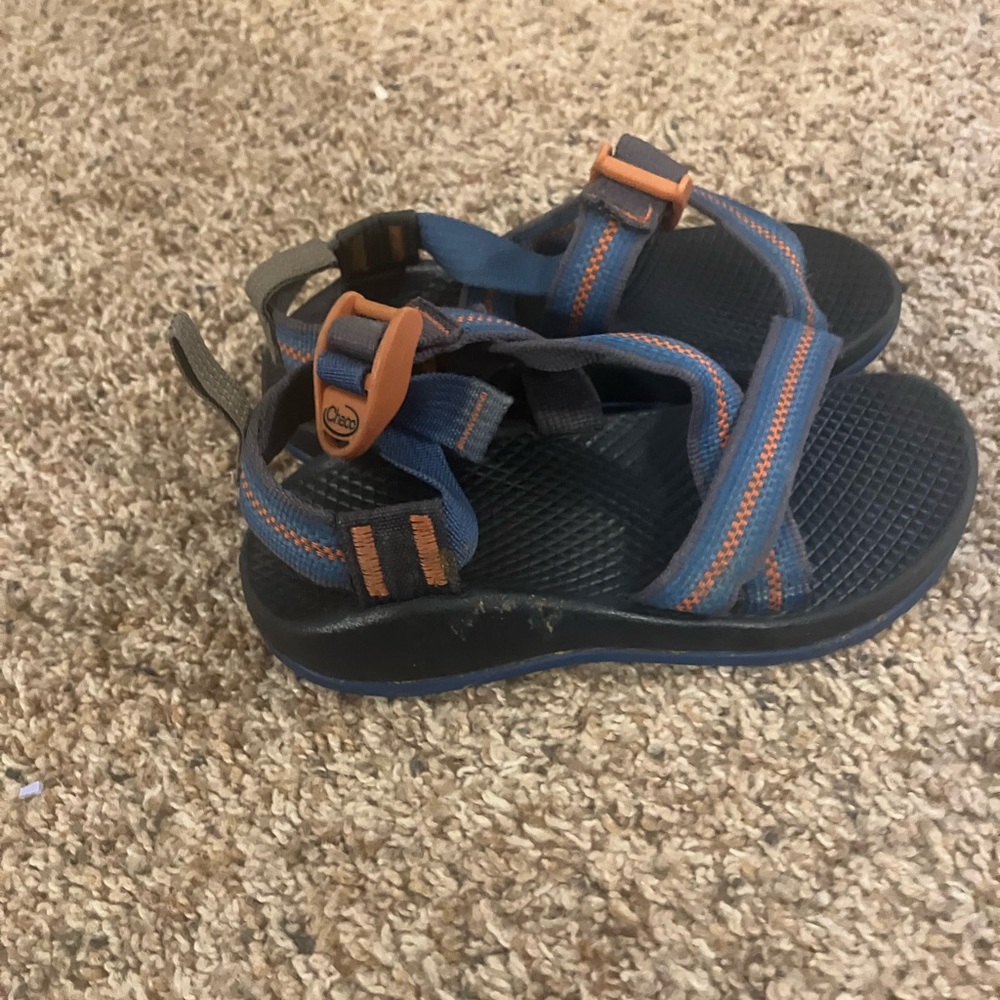 Chaco Blue and Orange Sport Sandals with Adjustable Straps